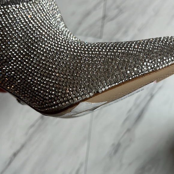 Gianni Bini western rhinestone silver copy point toe heel boot bootie shoe 6 - Picture 11 of 12